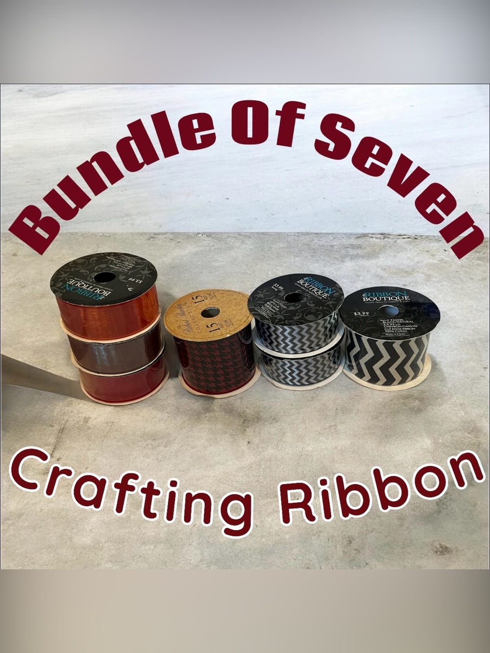 Bundle Of 7 Crafting Ribbon NWT